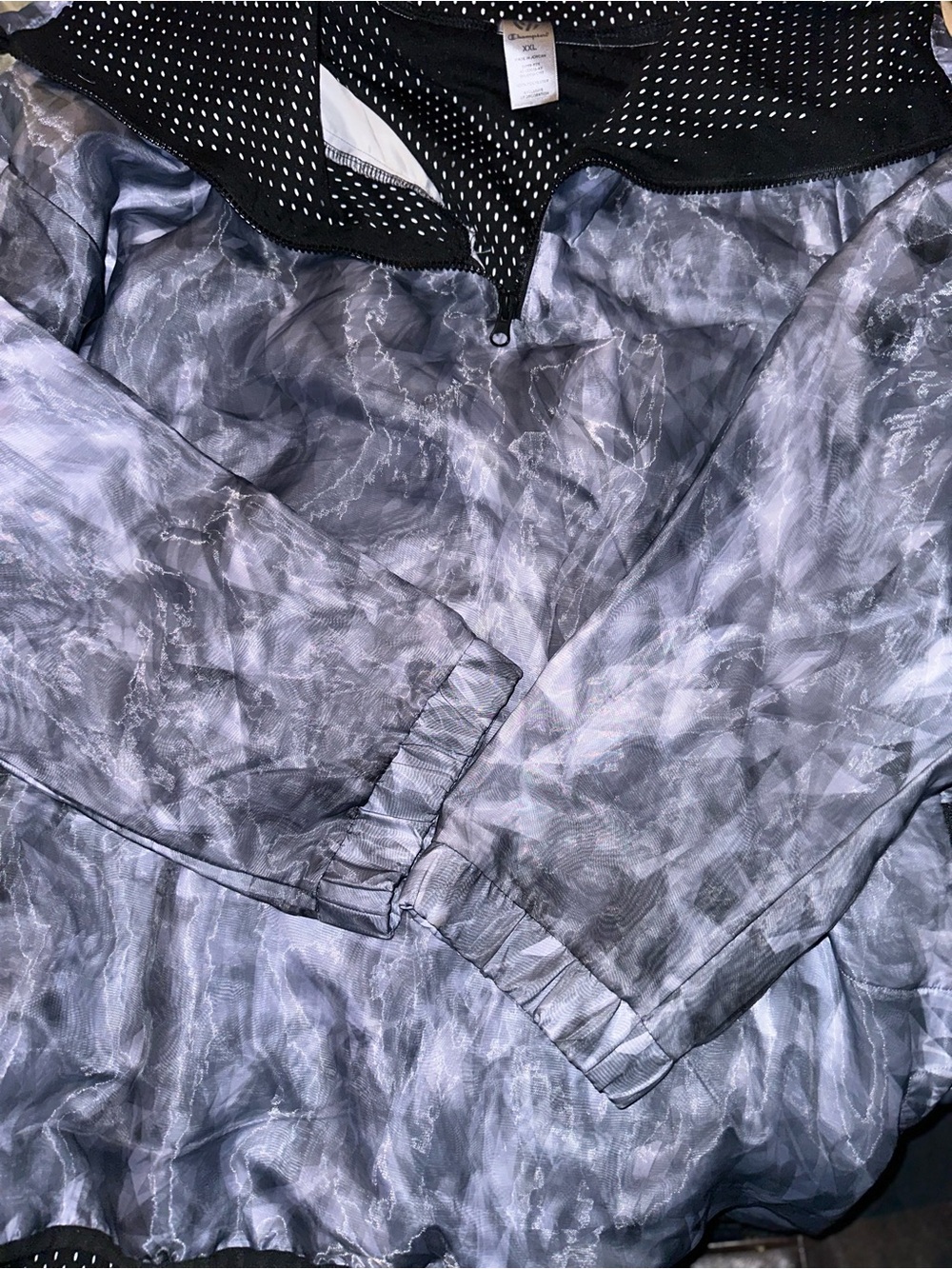 Light Gray Marble Windbreaker Jacket